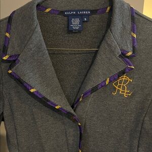 Ralph Lauren Charcoal Jacket with Violet and Yellow Accents